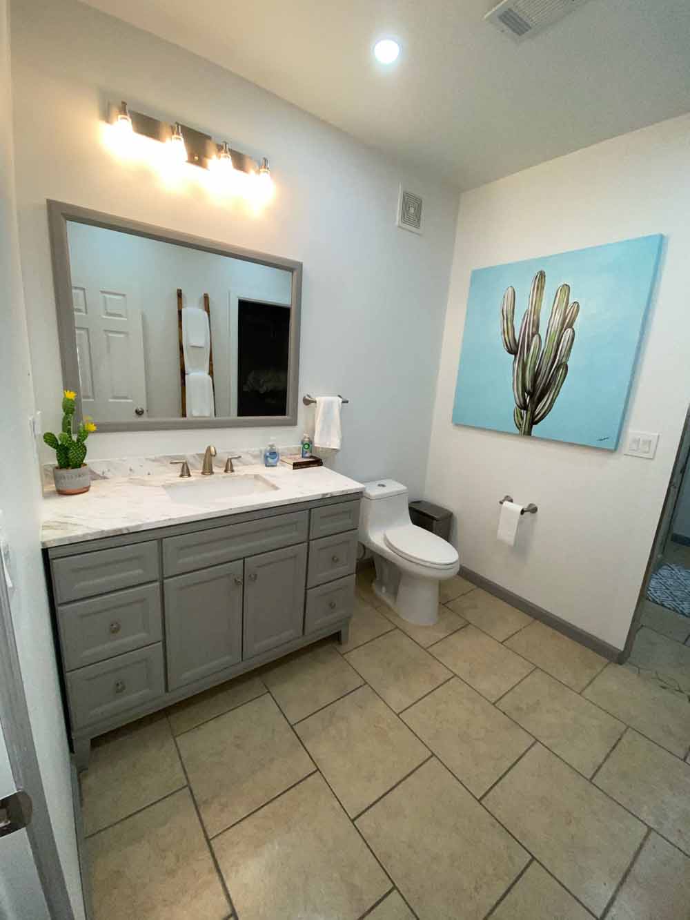 Image of Hilltop Storage Solutions apartment/accomodation area at their Northlake, TX location showing a view of the bathroom and lavatory area.