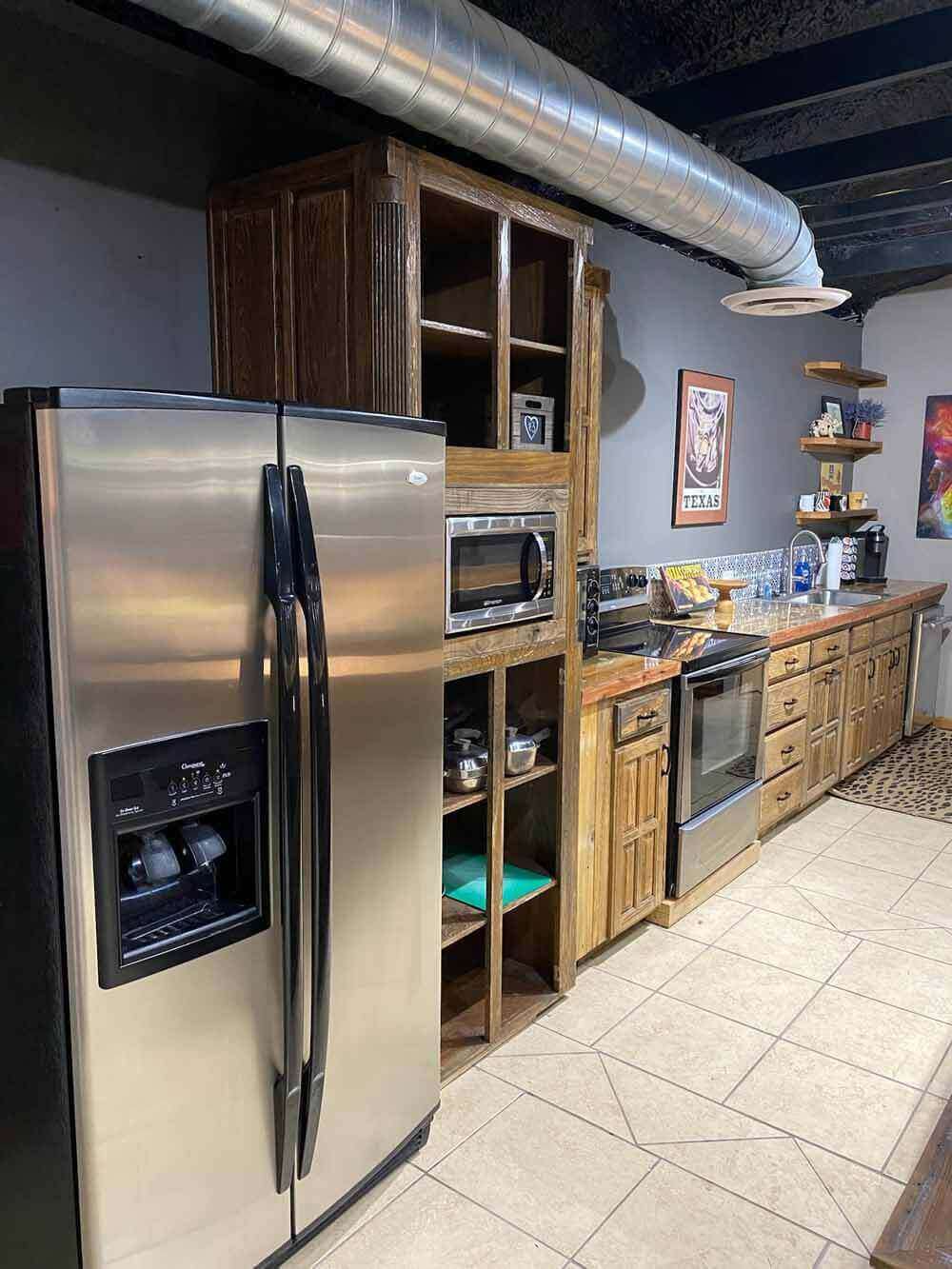 Kitchen area showcased at Hilltop, emphasizing accommodations tailored to the page's context.